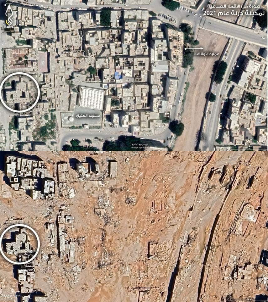 Photographs depict the extent of post-flood destruction in Derna, Libya. &nbsp; Credits: Mr. Hitham Yousef, Director of the Historic Cities Management Authority, Derna Branch, Libya.&nbsp;